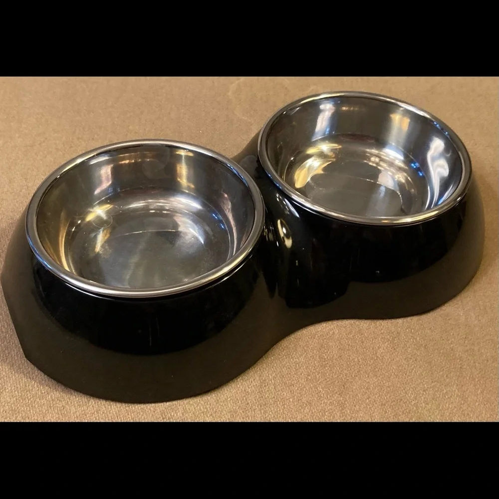 Pets 3 piece paraphernalia set, Halloween costume, halter, black stainless dish
